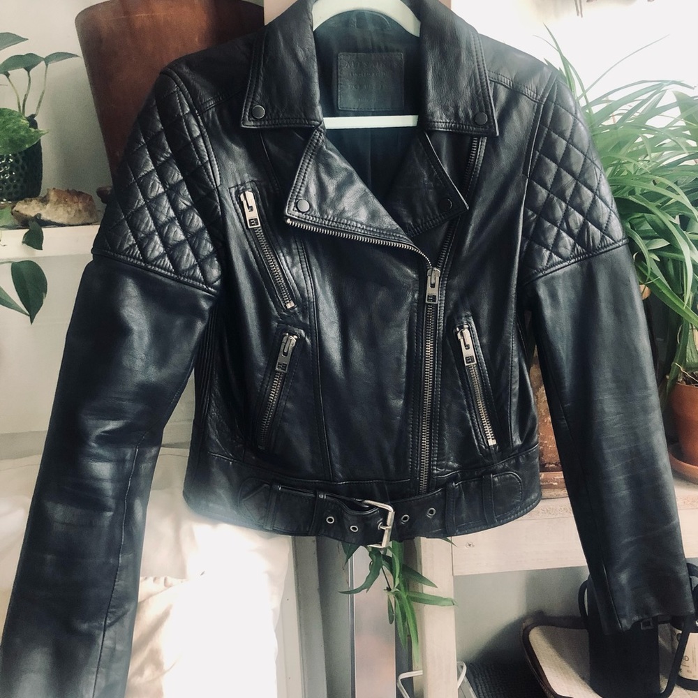 All Saints Limited Edition Leather Jacket with Detailing